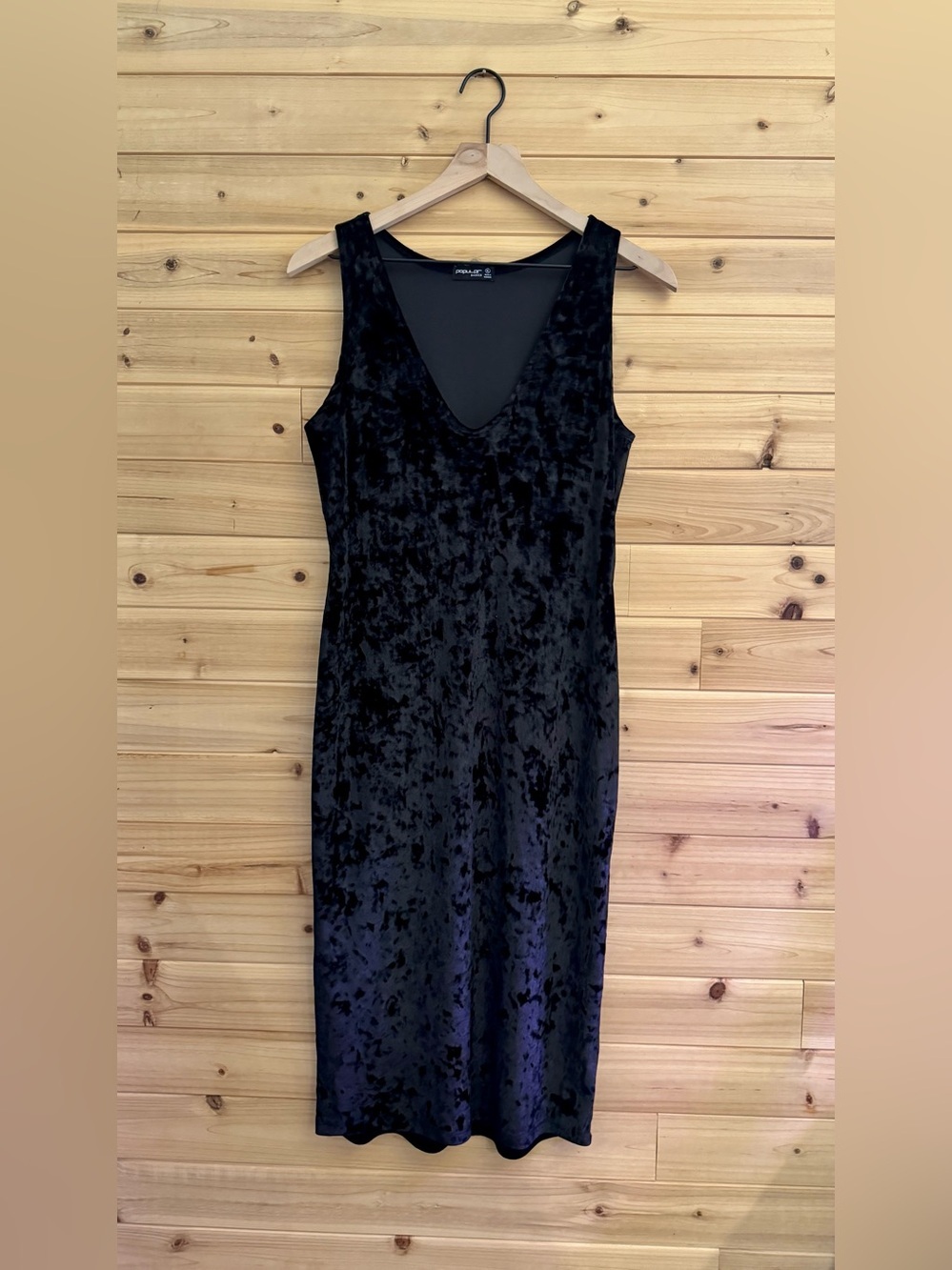 Popular Basics XL Deep V Neck Sleeveless Crushed Velvet Dress Gothic Whimsigoth